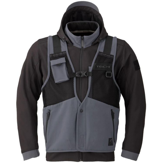 RS Taichi Overlap Mesh Parka Jacket - Black/Gunmetal