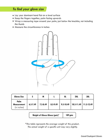 RYNOX GRAVEL DUALSPORT GLOVES SIZE CHART