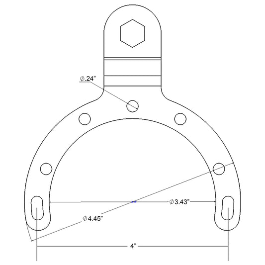 Ram Base - Large Gas Tank Base With 25mm (1") Ball For Motorcycles