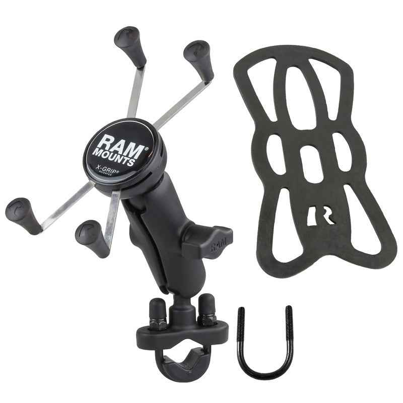 RAM Handlebar U-Bolt Mount with Universal RAM® X-Grip® Large Phone/Phablet Cradle