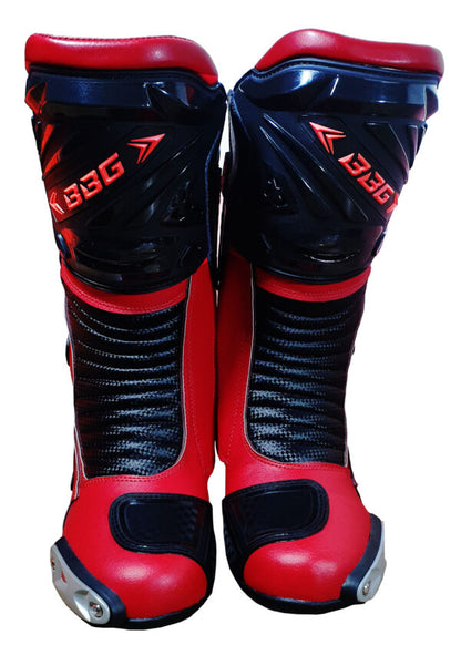 Red Racing Calf Boots - Biking Brotherhood - Riders Junction