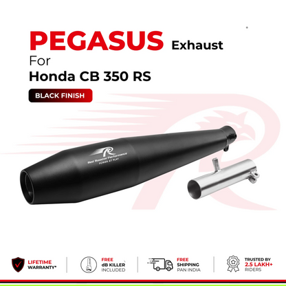 Red Rooster Performance Pegasus Black Matte Exhaust for Honda CB350 RS