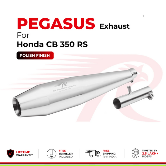 Red Rooster Performance Pegasus–Polish Exhaust for Honda CB350 RS