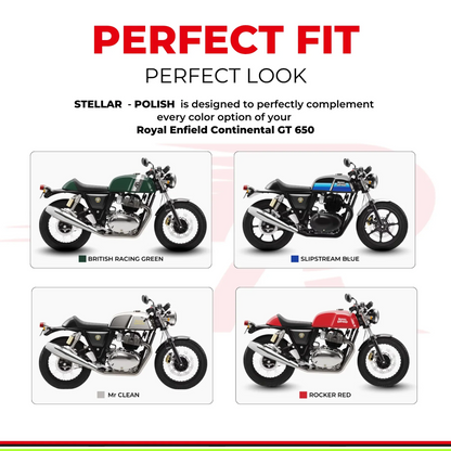 Red Rooster Performance Stellar Exhaust for Royal Enfield Interceptor 650/Continental GT 650 - Polish