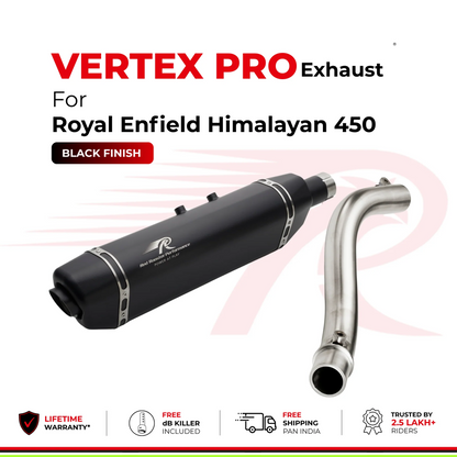 Red Rooster Performance Vertex Pro–Black Matte Exhaust for Royal Enfield Himalayan 450