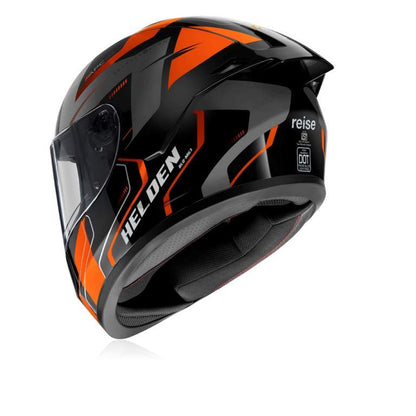 Reise Moto Helden Helmet - Orange Black Gloss