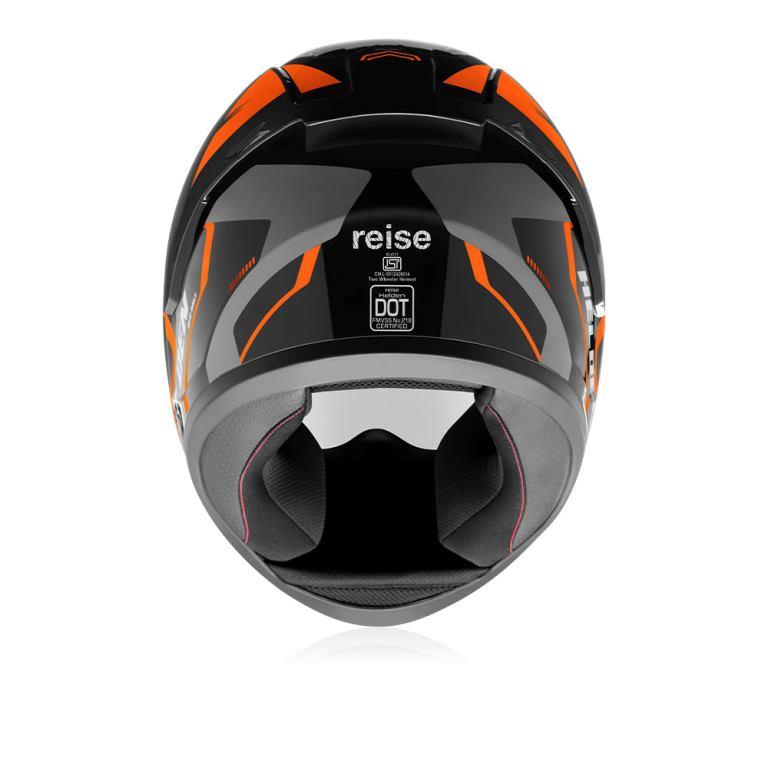 Reise Moto Helden Helmet - Orange / Black Gloss