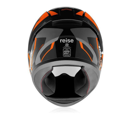 Reise Moto Helden Helmet - Orange / Black Gloss