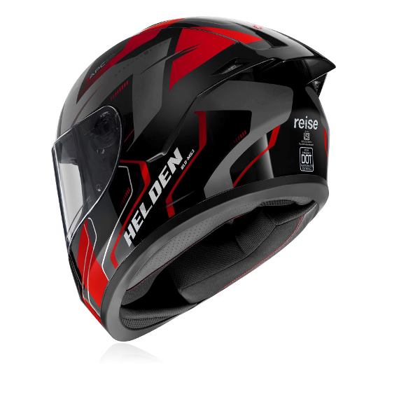 Reise Moto Helden Helmet - Red / Black Gloss