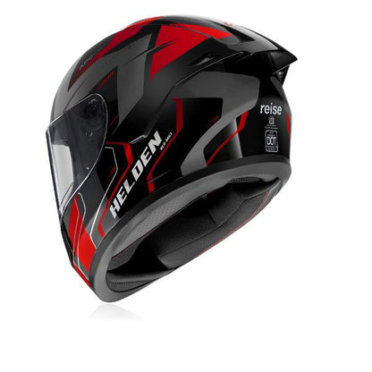 Reise Moto Helden Helmet - Red / Black Gloss