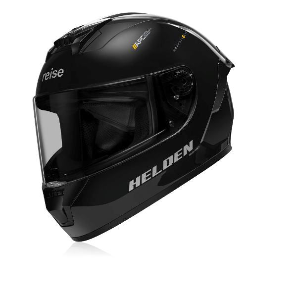 Reise Moto Helden Helmet - Solid Black Gloss