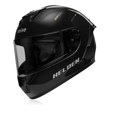 Reise Moto Helden Helmet - Solid Black Gloss
