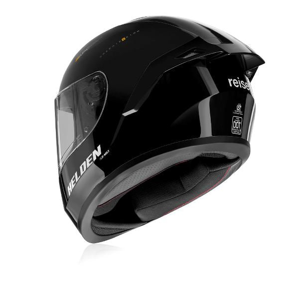 Reise Moto Helden Helmet - Solid Black Gloss