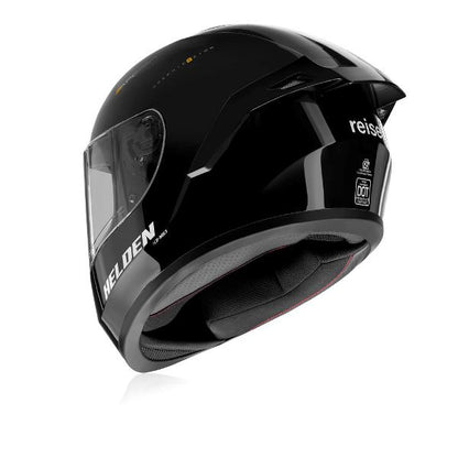 Reise Moto Helden Helmet - Solid Black Gloss
