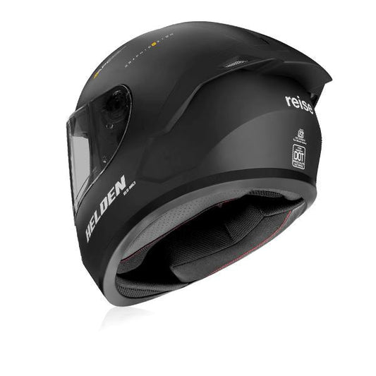 Reise Moto Helden Helmet - Solid Black Matte