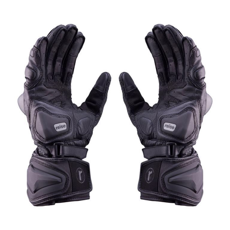 Reise Moto Rhodes Full Gauntlet Gloves - Black