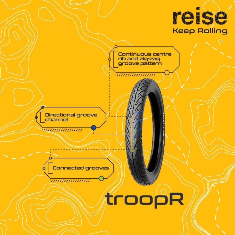 Reise Moto troopR 03 80/100-18 54P Rear Tubeless Tyre - 3601130822