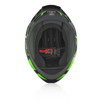 Reise Helden Motorcycle Riding Helmet (Green/Black)