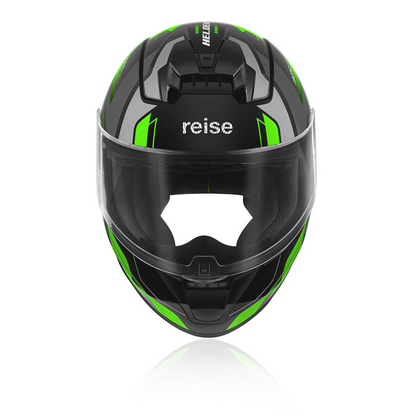 Reise Helden Motorcycle Riding Helmet (Green/Black)