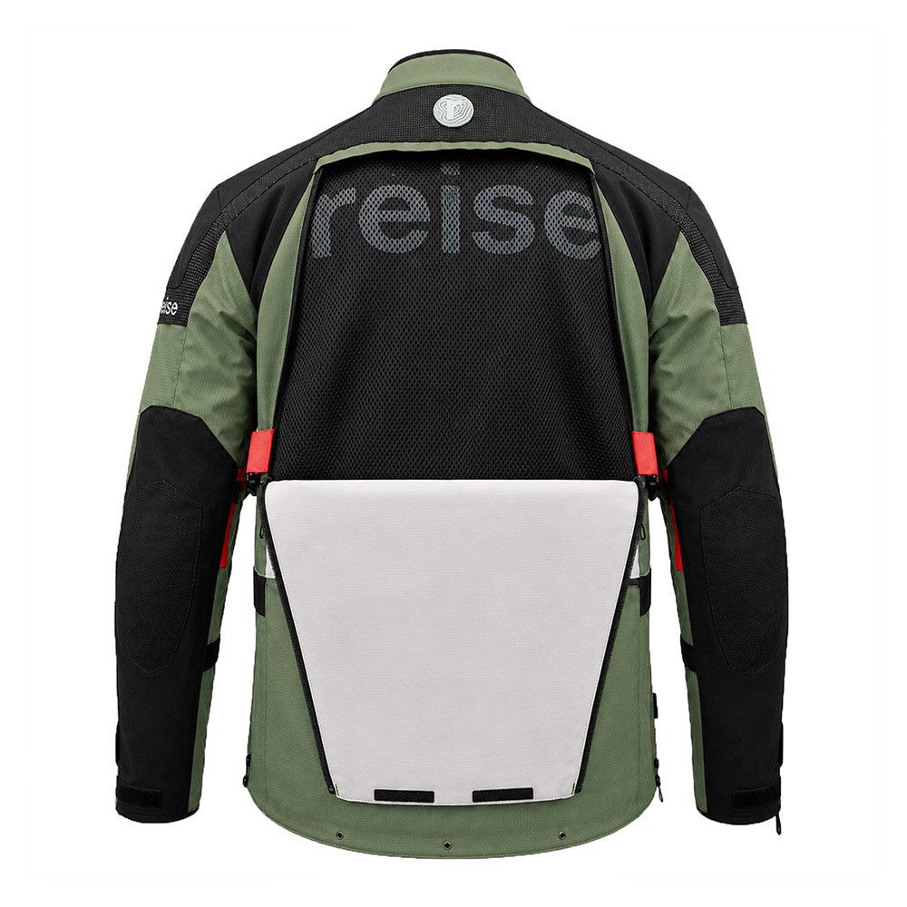 Reise Traverse Motorcycle Adventure Touring Jacket (Beetle) - REJK004MED488