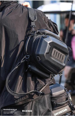 Rhinowalk 12-18l Motorcycle Tail Bag Hard Shell Expandable Saddle Tail Seat Bags for Scooter (MTR4001)