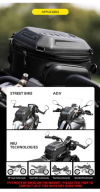 Rhinowalk 15-18l Motorcycle Tank bag Expanded Hard Shell Fuel Tank Bag for Motorcycle Bikes Tail Bag (MTR3001)