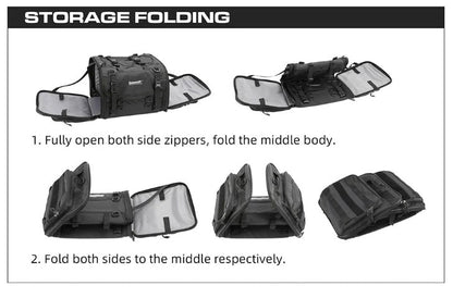 Rhinowalk 19-26L Deluxe Cruiser Tail Bag Motorcycle Tail Trunk Luggage Motorbike Large Capacity Touring Pack for Adventure (MT4026)