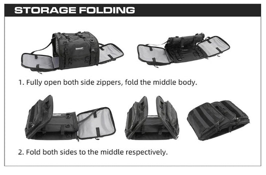 Rhinowalk 19-26L Deluxe Cruiser Tail Bag Motorcycle Tail Trunk Luggage Motorbike Large Capacity Touring Pack for Adventure (MT4026)