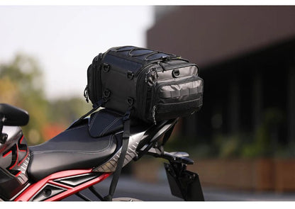 Rhinowalk 19-26L Deluxe Cruiser Tail Bag Motorcycle Tail Trunk Luggage Motorbike Large Capacity Touring Pack for Adventure (MT4026)