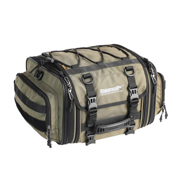 Rhinowalk 19-26L Motorcycle Tail Bag-Deluxe Touring Luggage Pack (Olive)-MT4026