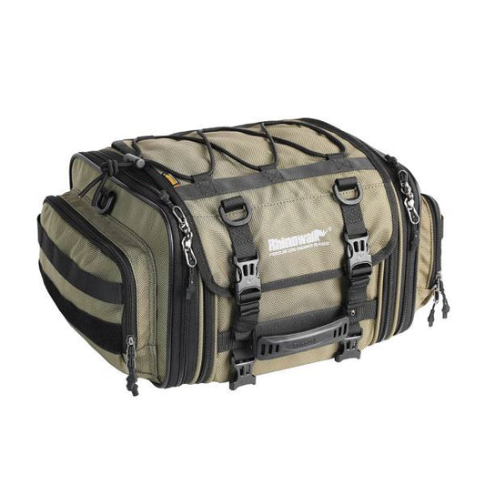 Rhinowalk 19-26L Motorcycle Tail Bag-Deluxe Touring Luggage Pack (Olive)-MT4026