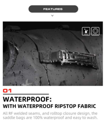 Rhinowalk 28 Liter Waterproof Pannier Bag for Motorcycle Adventure High Quality Motorbike Saddle Drypack-Pair (MT1428)