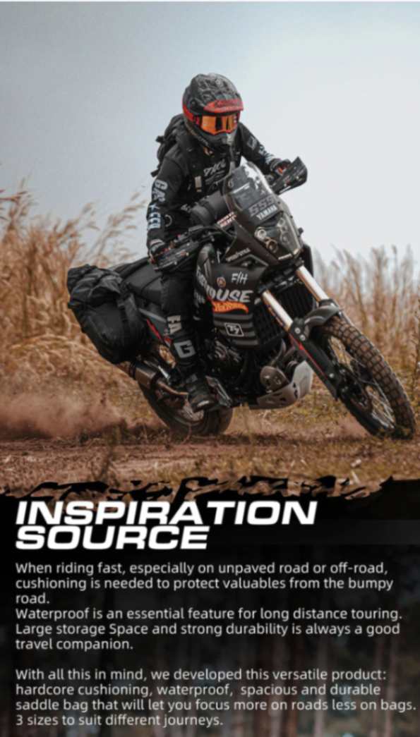 Rhinowalk 28 Liter Waterproof Pannier Bag for Motorcycle Adventure High Quality Motorbike Saddle Drypack-Pair (MT1428)