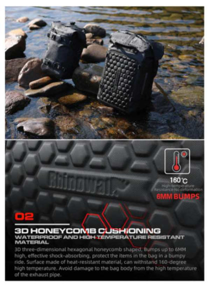 Rhinowalk 30L Motorcycle Backpack Waterproof Motorbike Seat Tail Bag Side Saddle Duffle Dry Bag for Motorcycle (MT2230)