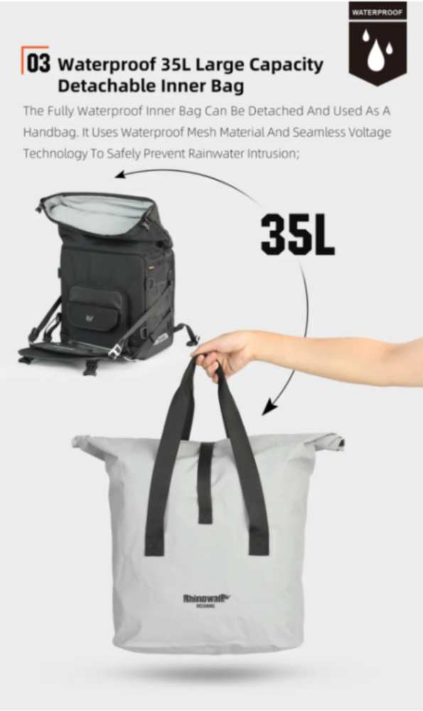 Rhinowalk 35L Motorcycle Quick Release Side Pannier Bag - MJX2004