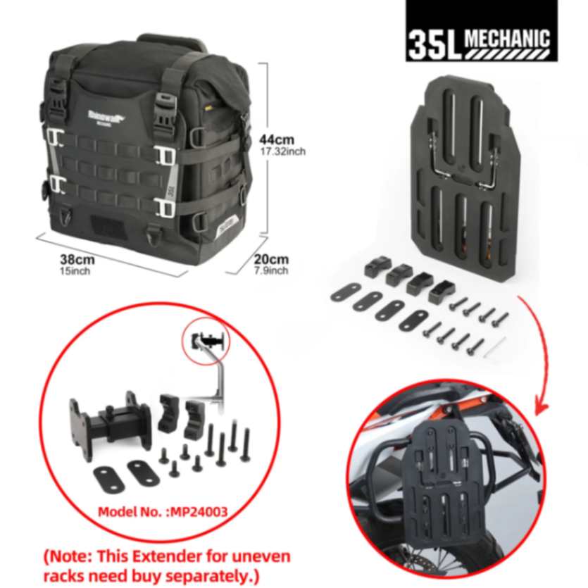 Rhinowalk 35L Motorcycle Quick Release Side Pannier Bag - MJX2004