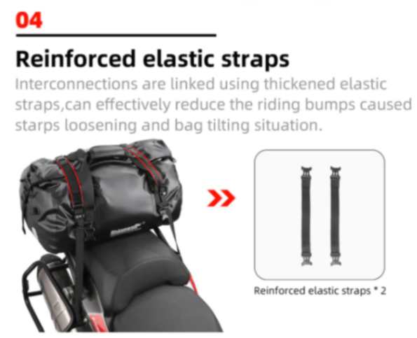 Rhinowalk 45L Waterproof Motorcycle Duffle Bag Heavy Duty Motorcycle Dry Tail Tool Bag for Adventure Bike (MT20450)