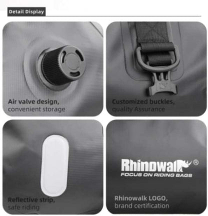 Rhinowalk 45L Waterproof Motorcycle Duffle Bag Heavy Duty Motorcycle Dry Tail Tool Bag for Adventure Bike (MT20450)