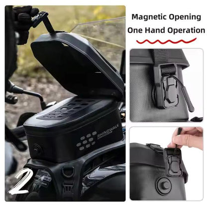 Rhinowalk 5.6 Liter Waterproof Motorcycle Tail Bag TPU Strap-On Tank Bag with Phone Holder for Motorbikes MTR2506
