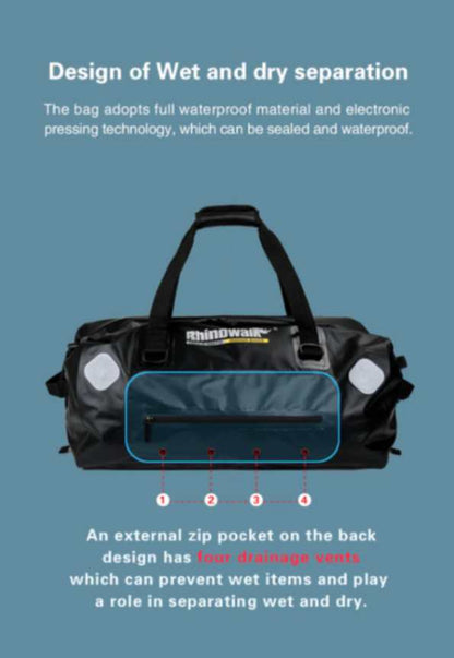Rhinowalk 65L Motorcycle Waterproof Bag Large Capacity Motorcycle Dry Duffel Bag (MT20650)
