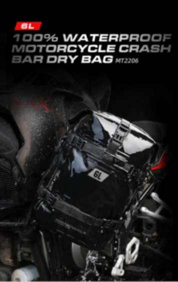 Rhinowalk Crash Bar Dry Bags Waterproof Motorcycle Bag for Crash Bar Motorbike Bumper Bag for Tail Side Seat Motorcycle Pack (Black) (MT2206)