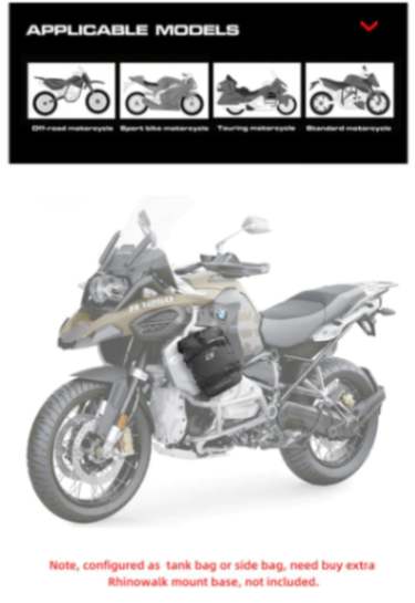 Rhinowalk Crash Bar Dry Bags Waterproof Motorcycle Bag for Crash Bar Motorbike Bumper Bag for Tail Side Seat Motorcycle Pack (Black) (MT2206)