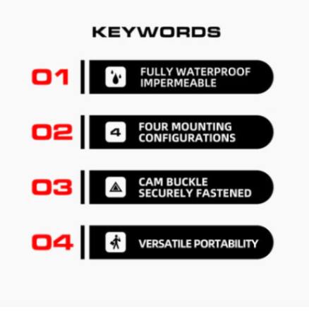 Rhinowalk Crash Bar Dry Bags Waterproof Motorcycle Bag for Crash Bar Motorbike Bumper Bag for Tail Side Seat Motorcycle Pack (Black) (MT2206)