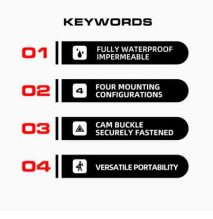 Rhinowalk Crash Bar Dry Bags Waterproof Motorcycle Bag for Crash Bar Motorbike Bumper Bag for Tail Side Seat Motorcycle Pack (Black) (MT2206)