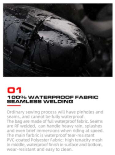 Rhinowalk Crash Bar Dry Bags Waterproof Motorcycle Bag for Crash Bar Motorbike Bumper Bag for Tail Side Seat Motorcycle Pack (Black) (MT2206)