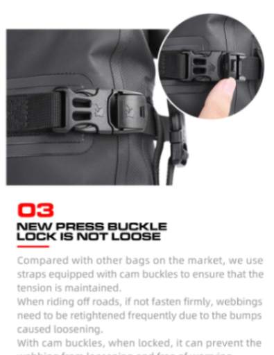 Rhinowalk Crash Bar Dry Bags Waterproof Motorcycle Bag for Crash Bar Motorbike Bumper Bag for Tail Side Seat Motorcycle Pack (Black) (MT2206)