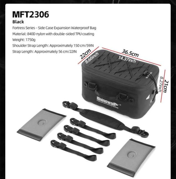 Rhinowalk Extended Waterproof Touring Bag for Side Case-MFT2306BK