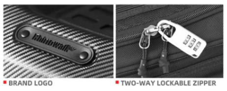 Rhinowalk Hard Shell Tail Bag for Expandable 23L-35L Motorcycle Saddle Tail Seat Bags for Motorbike Luggage Accessory (MT2335) - Carbon Black