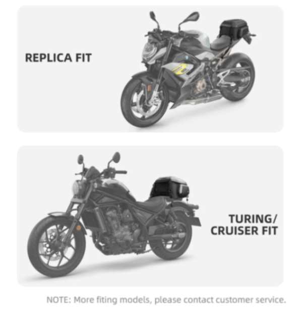 Rhinowalk Hard Shell Tail Bag for Expandable 23L-35L Motorcycle Saddle Tail Seat Bags for Motorbike Luggage Accessory (MT2335) - Carbon Black