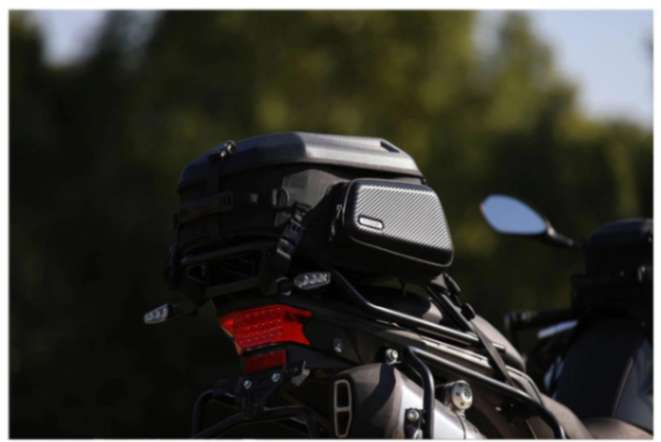 Rhinowalk Hard Shell Tail Bag for Expandable 23L-35L Motorcycle Saddle Tail Seat Bags for Motorbike Luggage Accessory (MT2335) - Carbon Black